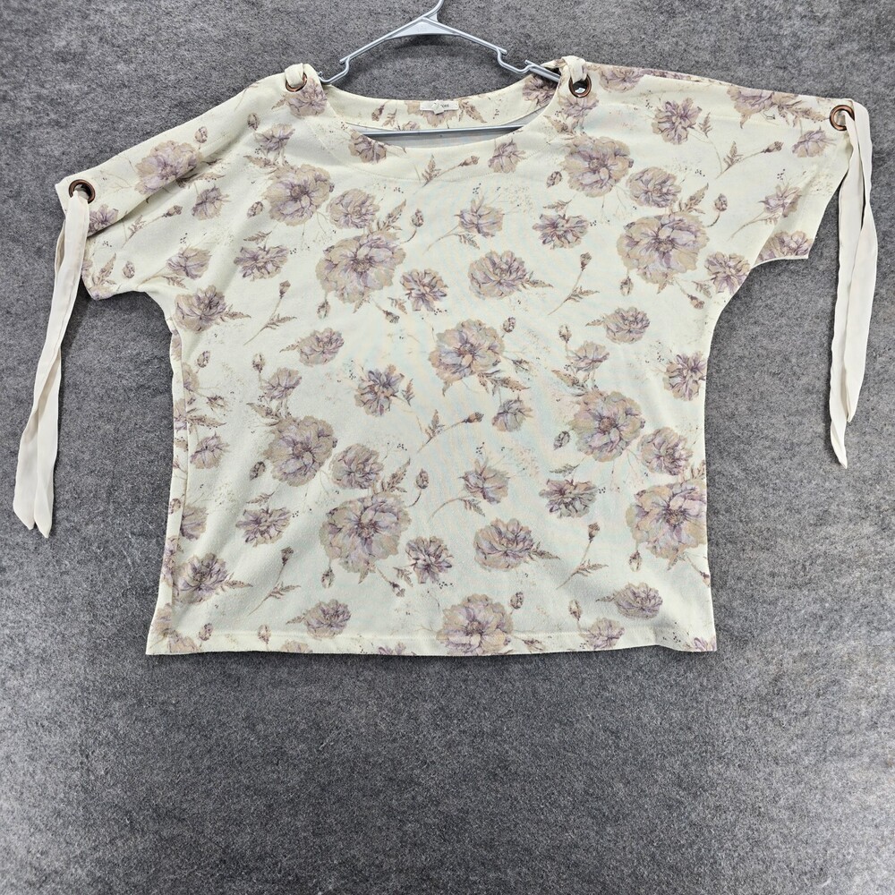 Maurices Shirt Womens 1 Short Sleeve White Floral